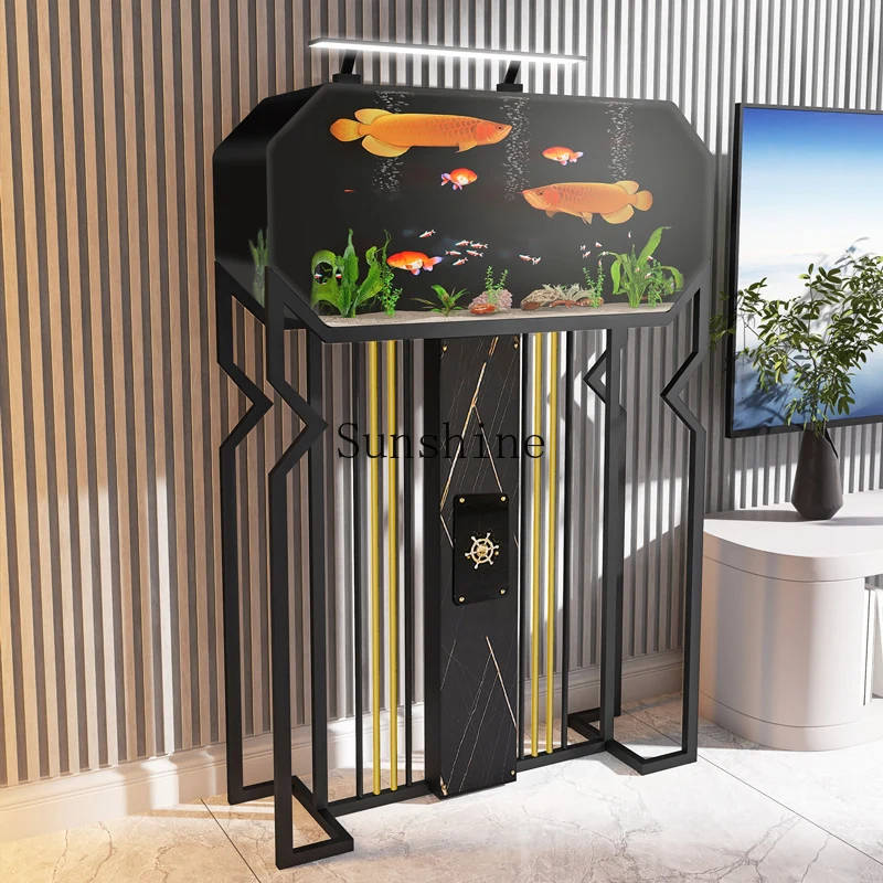 

Acrylic integrated semi-circular creative partition against the wall entrance goldfish tank