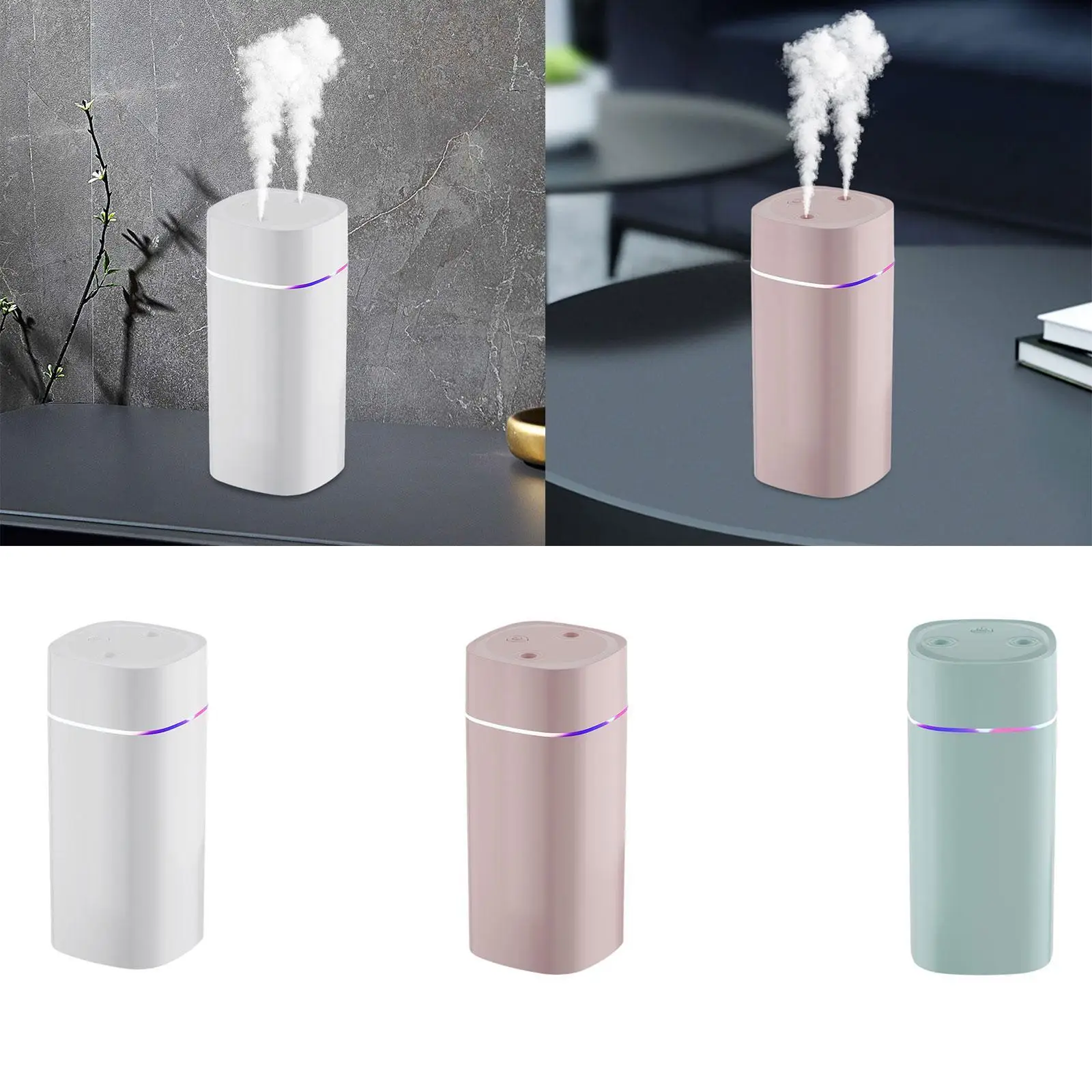 Desktop Humidifier with Ambient Night Light Quiet Portable Essential Oil Diffuser Personal for SPA Tabletop Baby Room Car Home