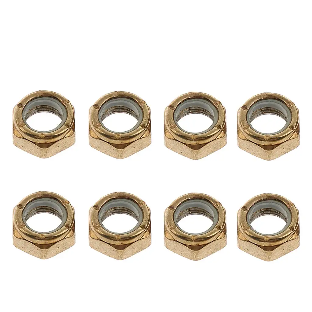 8pcs Skateboard Truck Axle Nuts Kingpin Mounting Screws Longboard Parts