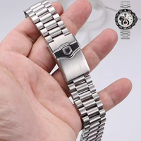 Solid Stainless Steel Watchbands For TAG heuer F1 Watch Strap Flat End Push Button Deployment buckle Men's Bracelet 20mm 22mm