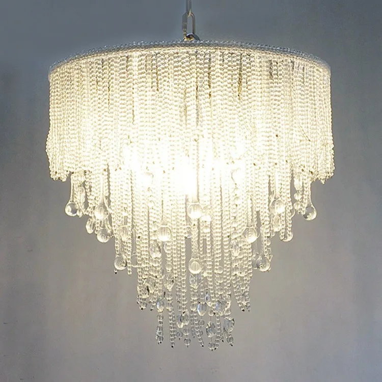 

Decorated princess crystal European French modern light luxury cream style chandelier