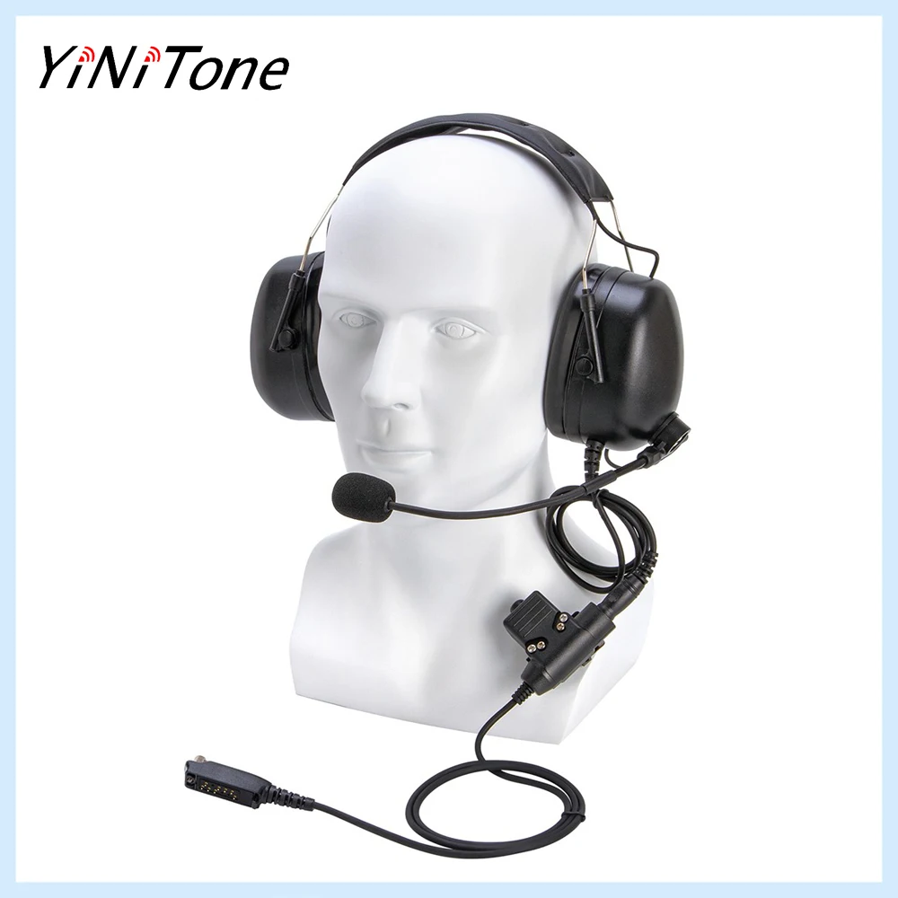 

U94 PTT Adapter with Universal Aviation Pilot Headphone Ham Radio Earpiece Mic for Sepura Stp8000 Stp8030 Stp8035 stp8038