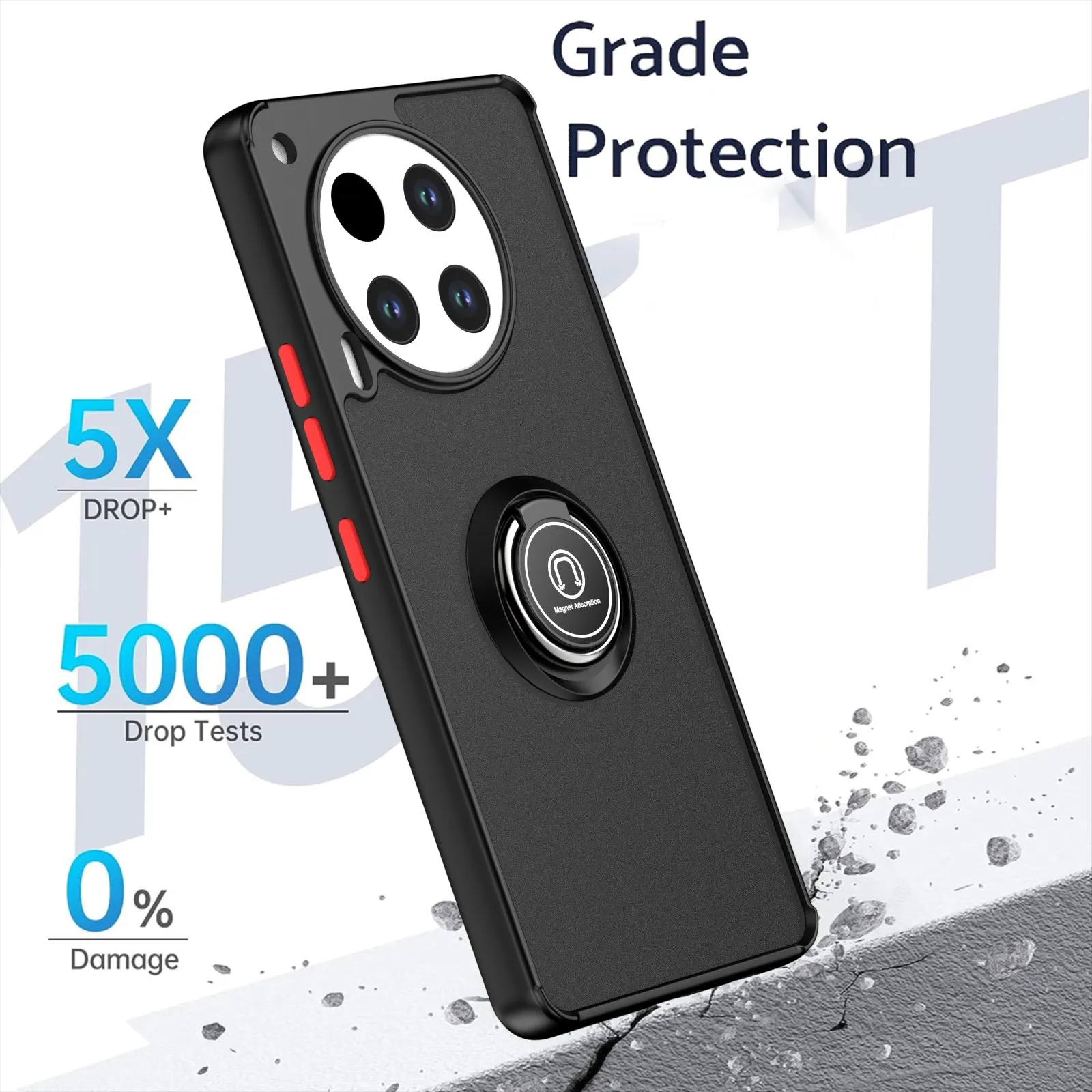 Funda for Tecno Camon 30 4G Camon 30 Pro 5G Case Armor Holder Magnetic Ring Stand Cover Full Protective Shockproof Back Cover view 4