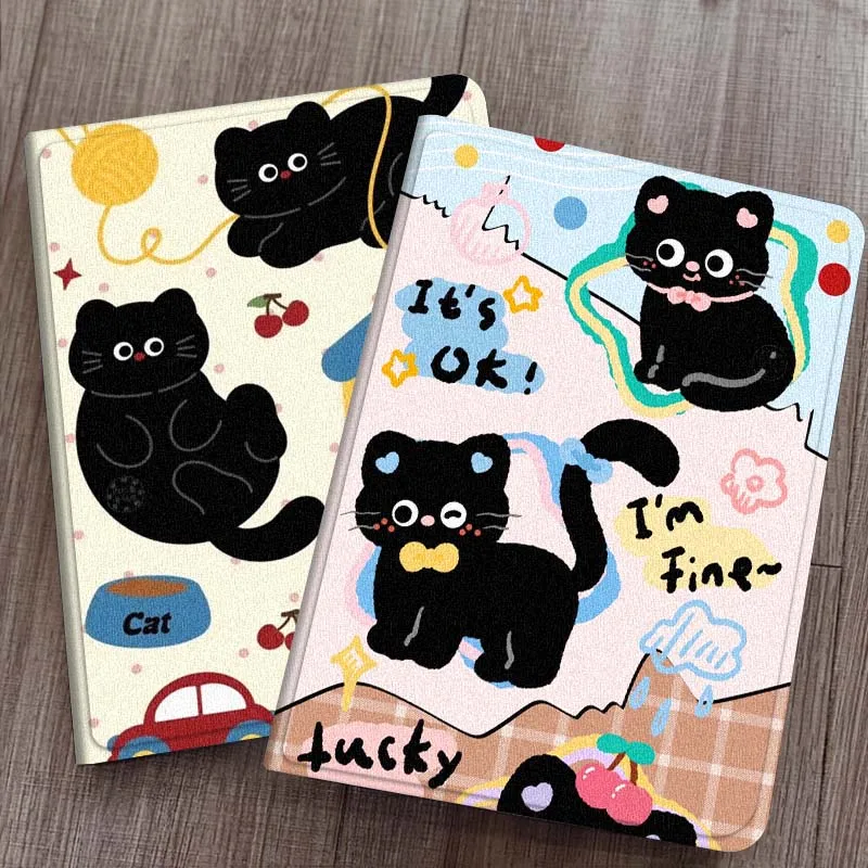 

Black Cat Collage Art Pattern For Samsung Galaxy Tab S7 S8 S9 S10 S11 FE Plus Lite Tablet Case