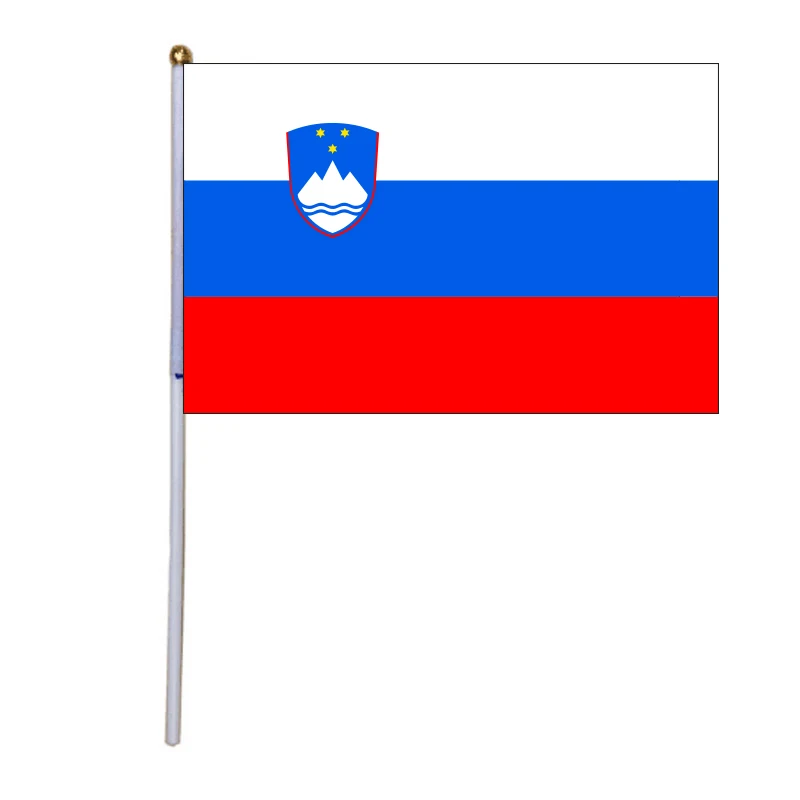 

Free Shipping New 100pcs 14 * 21cm Slovenia Hand Flag Slovenia Hand Waving National Flag