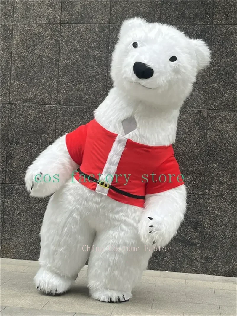 

Inflatable Polar Bear Costume Mascot for Advertising Christmas Halloween Adult Fursuit Furry Carnival Costume Animal