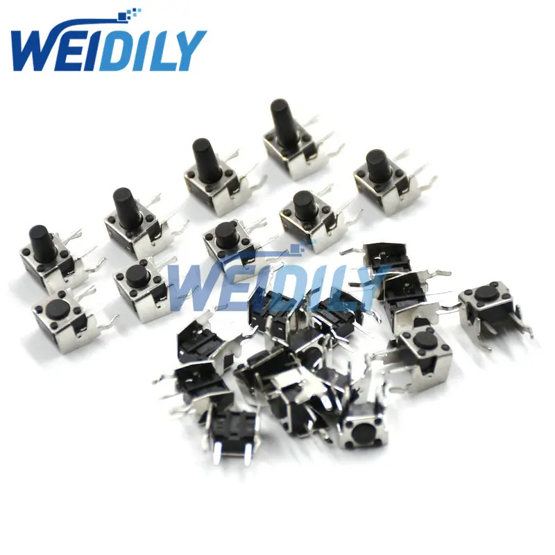 20PCS Momentary Tactile Tact Push Button Switch Right Angle Horizontal holder With Stent 6*6*4.3/5/6/7/8/9/10/11/12/mm 6x6x4.3mm