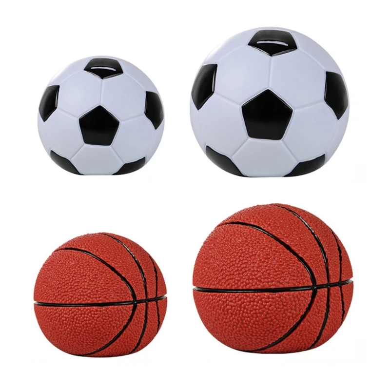 Creative Basketball/Soccer Coin Saving Jar Sports Themed Piggy Banks Fashionable Money Desktops Decorations J78C