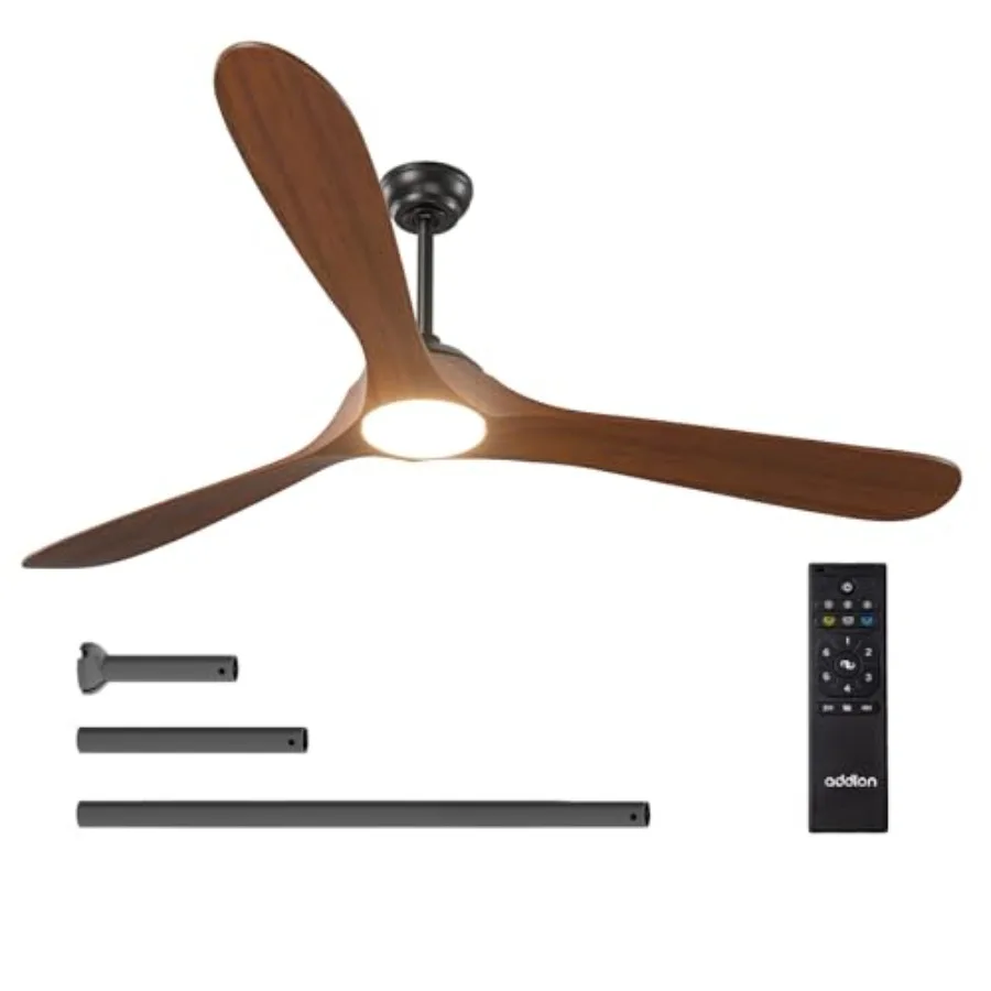 Ceiling Fans with Lights 72 inch Indoor Outdoor Ceiling Fan with Remote Control Reversible 3 Wood Blades 6 Speeds 3CCT Dimmable