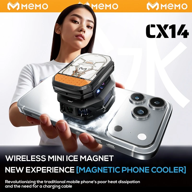 

MEMO CX14 Mobile Phone PUBG Game Cooler Magnetic & Back-clip Semiconductor Ice Cooling Radiator with Battery for IPhone Android