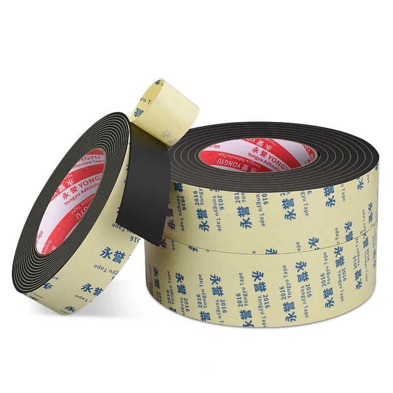 5M Foam Tape Single-Sided Black EVA High Viscosity Waterproof Buffer Anti-Collision Traceless Self-Adhesive Thick Wear-Resistant