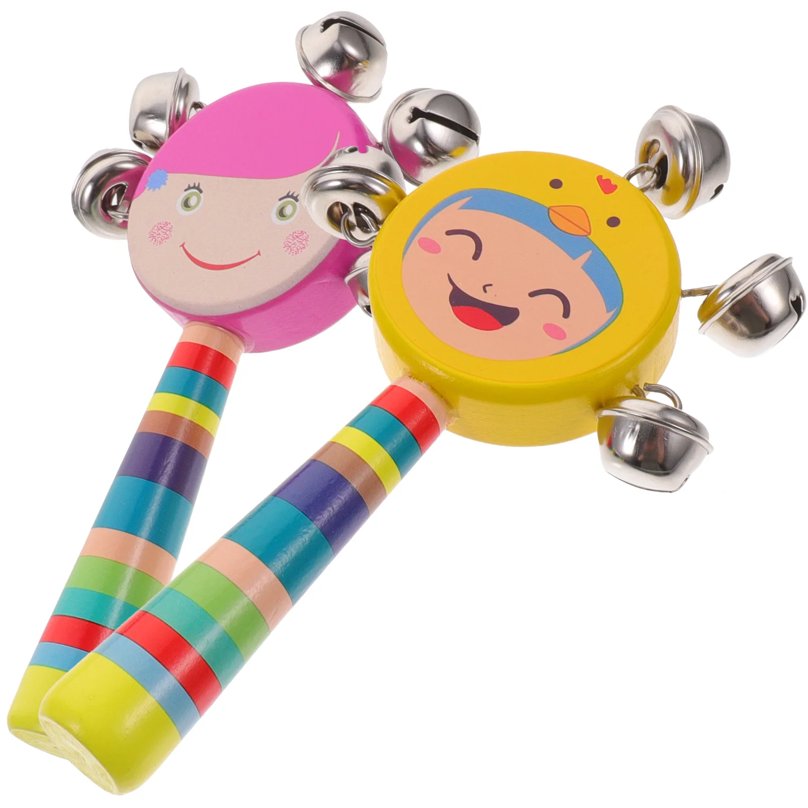 2 PCS Handheld Early Education Educational Bell Child Instruments Metal