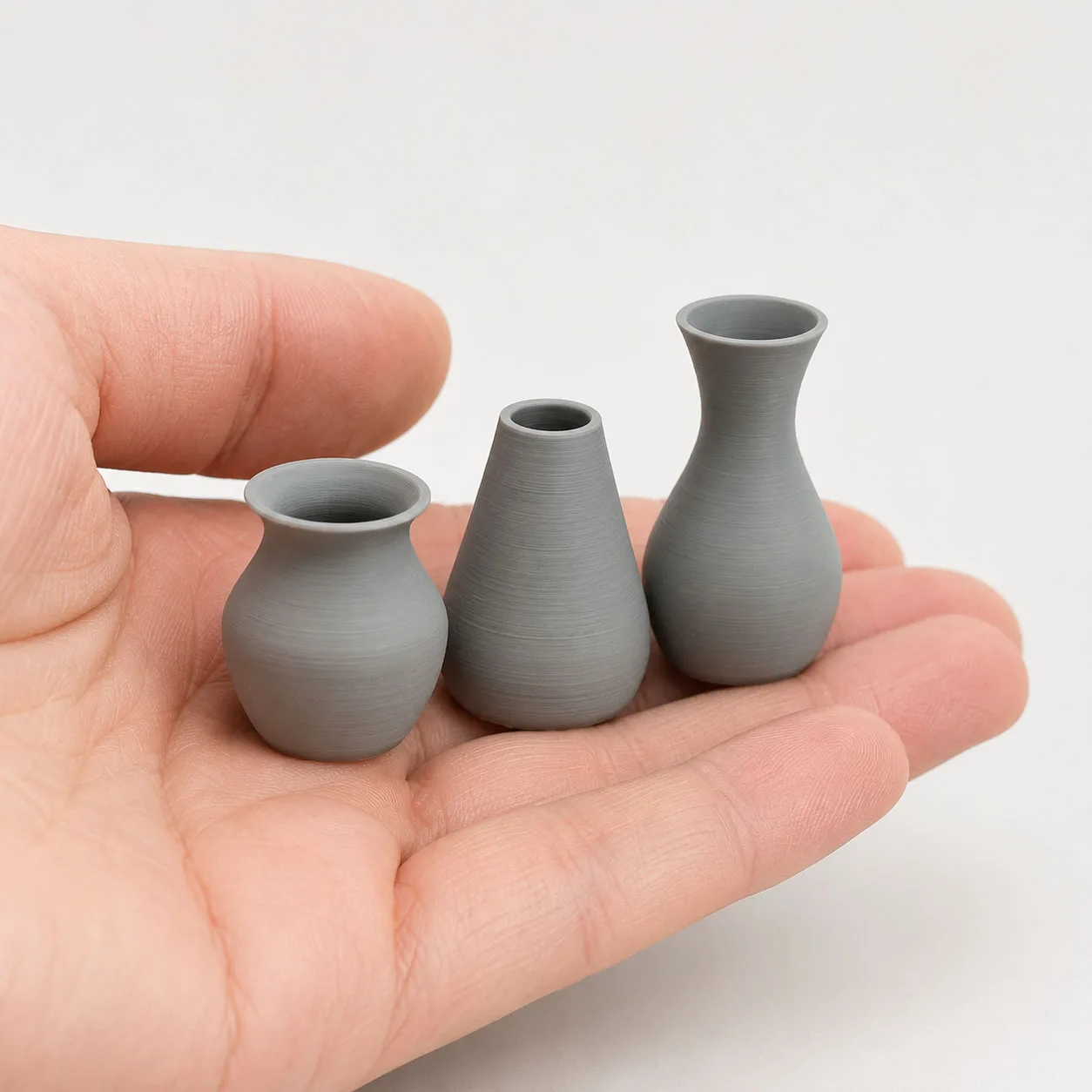 1:12 Mini-Vasen-Set, 3-teilig, Blumentopf-Dekoration für Puppenhäuser, 3D-gedruckte matte Miniatur-Wohnzimmer-Accessoires, 4 Farboptionen – Detail 6