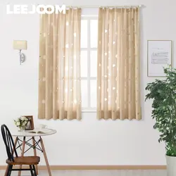 LEEJOOM 1 PC Kitchen Door Semi-Blackout Curtains For Living Room Ready Made Panel Drapery Window Floral Jacquard Design