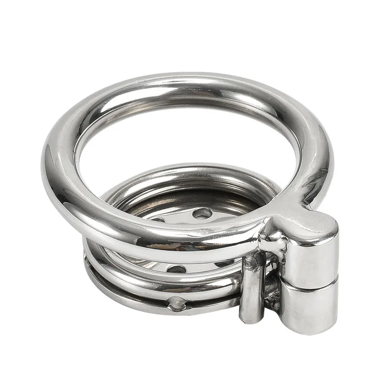 Sissy Mini Flat Metal Chastity Cage Stainless Steel Cock Ring Slave Bondage Penis Lock Husband Loyalty Couple Sex Game Adult Toy