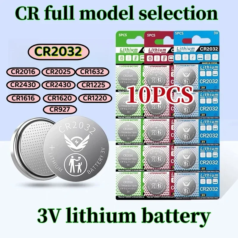 10pcs Original CR2032 pilas cr2025 battery CR2450 CR2430 CR2016 CR1632 CR1616 CR1620 CR1220 CR927 CR1220  CR 2032 battery