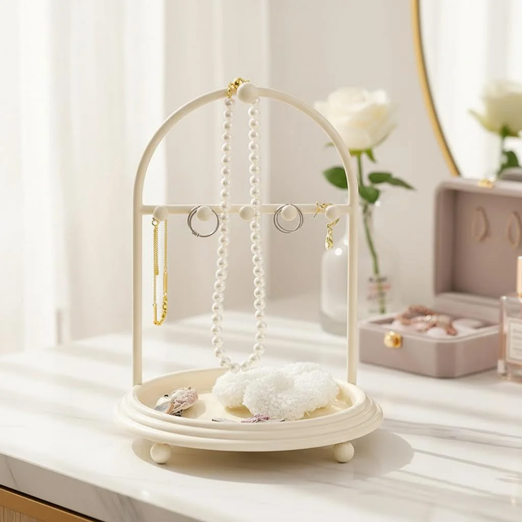 Exhibidor de Joyería Estilo Europeo y Americano, Organizador de Collares, Aretes y Anillos, Decoración Creativa para el Hogar