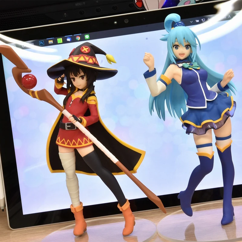 18cm POP UP PARADE KonoSuba Kurenai Densetsu Aqua figura de Anime oscuridad/minum/polvocia Ford Lalatina modelo de figura de acción Juguetes