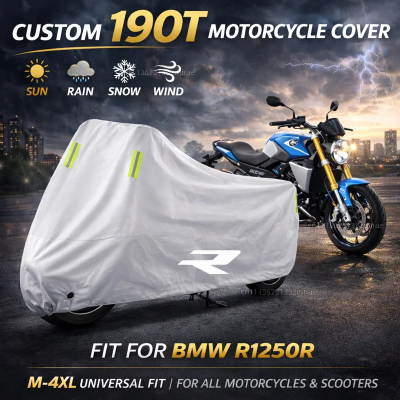 

For BMW R1250R R1200R R1150R R1100R R850R F900R F800R Motorcycle Cover Waterproof Heavy Duty Outdoor Rain Dust Sun Protector