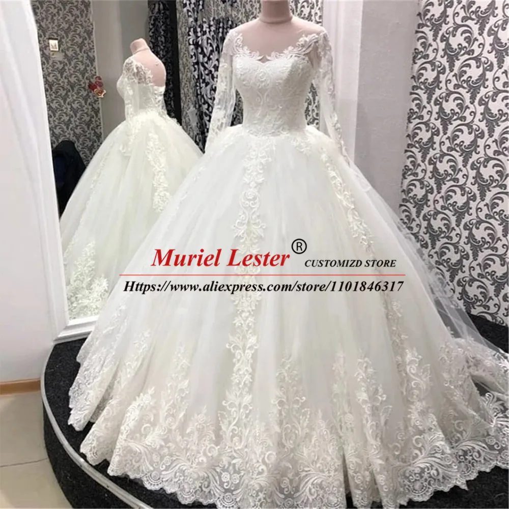 Lindo casamento feminino vestidos de casamento plus size árabe africano princesa vestido de baile nupcial formal vestido de festa rendas até volta 2023