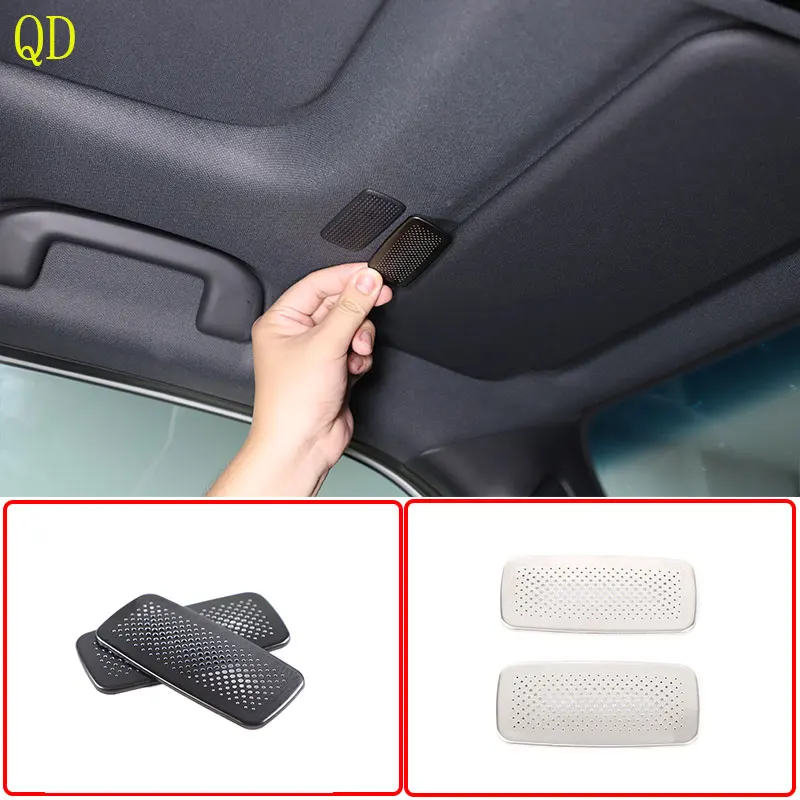 

Stainless Steel Black For Toyota Land Cruiser Prado 250 LC250 2024+ Car Front Roof Horn Cover Sticker Interior Accessories 2Pcs