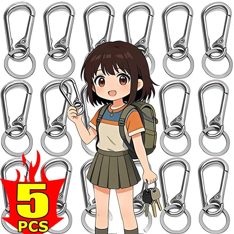 

Four-button Mountaineering Key Chain Heavy-duty Spring Clip Integrated Non-welded Backpack Dog Tag Pendant Outdoor Equipment