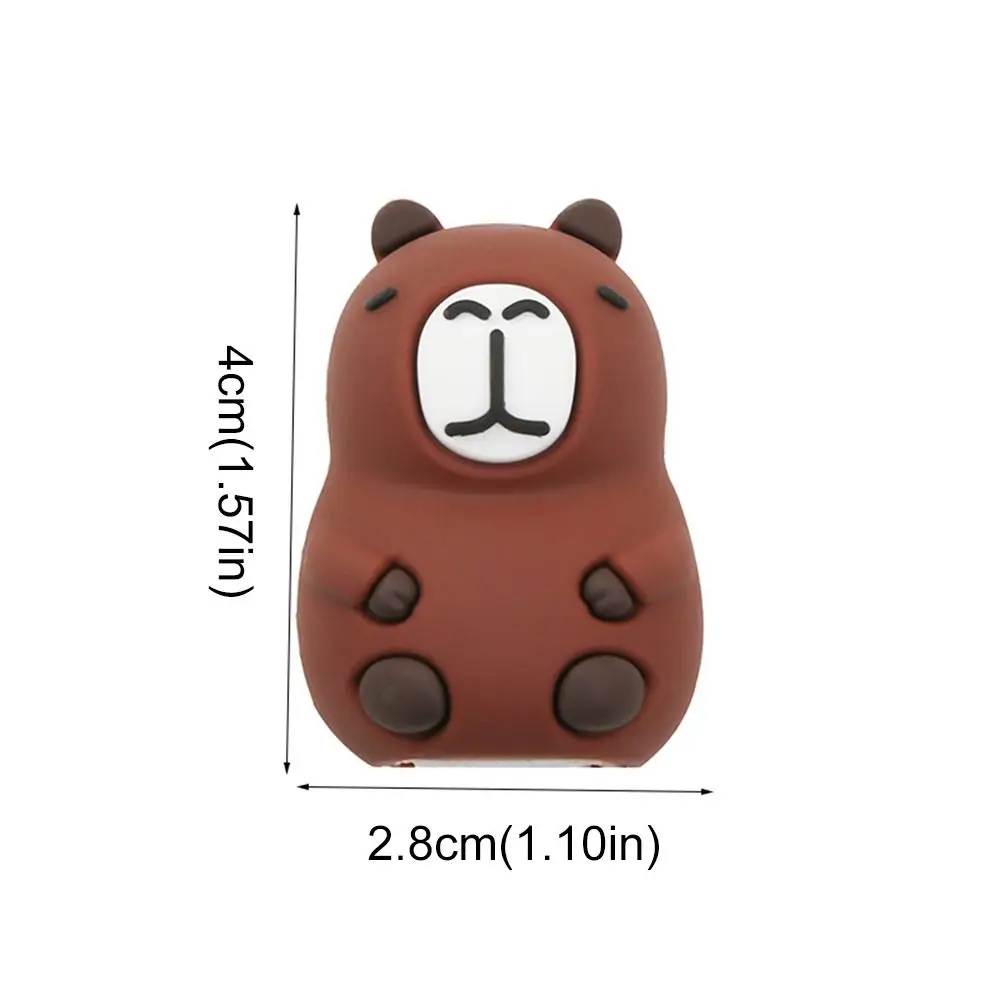 Portable Cute Capybara Pencil Sharpener Anime Single Hole Capybara Pencil Cutter Kawaii Cartoon Pencil Cutting Tools Kids
