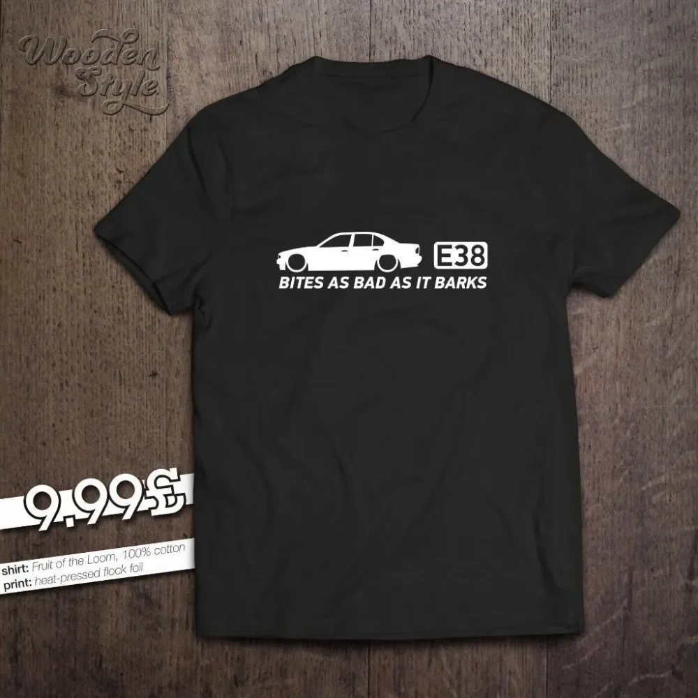 Bites As Bad As It Barks camiseta divertida Alemania coche clásico E38 728 730 740 750 V8 7-Series hombres camiseta 2019 camisetas de verano