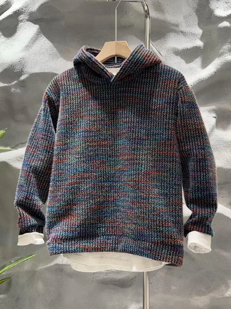 

Faionable Hoodie Sweatirt Men's Winter Knitted Warm Base Layer irt Youth Casual Top Micro Elastic Regular Length