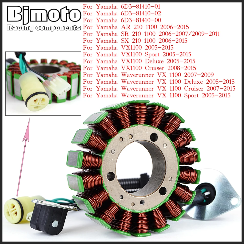 Motorcycle Generator Stator Coil For Yamaha VX1100 Sport/Deluxe/Cruiser Waverunner VX 1100 6D3-81410-01 6D3-81410-02