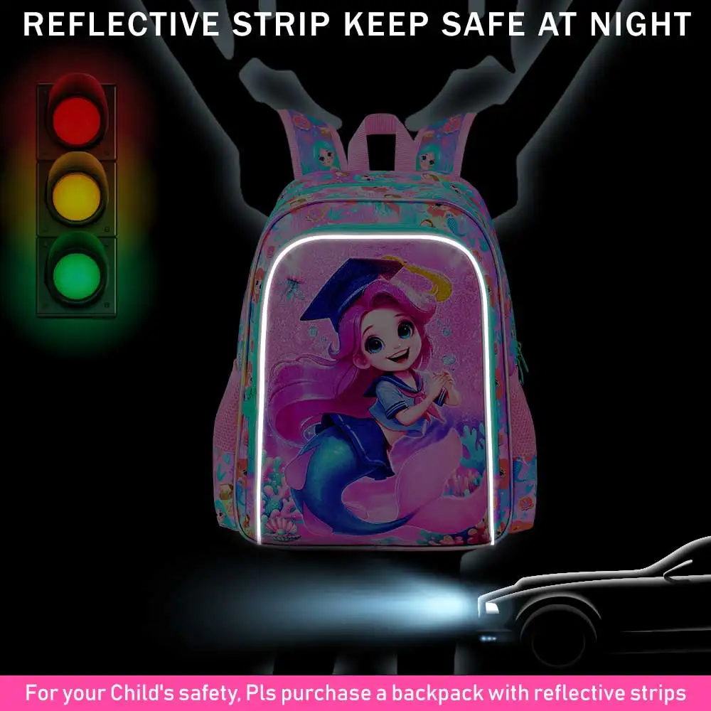 Mochilas de 3 piezas para niñas, mochila para niños de primaria de 16 pulgadas, mochilas escolares preescolares y fiambrera