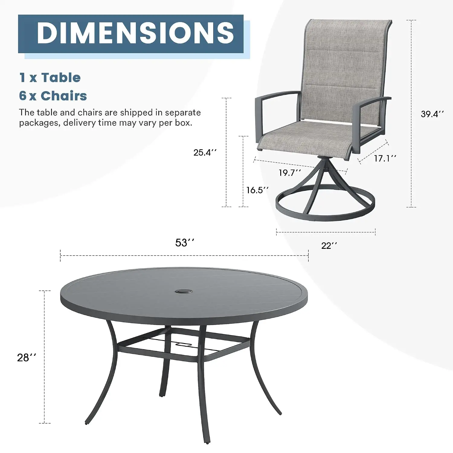 7pc Patio Dining Set 53