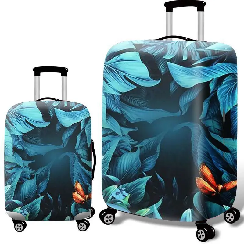 Green Ripple – housse de protection pour bagages de marque, étui élastique épais de couleur forêt de pluie profonde, à appliquer aux valises de 18 à