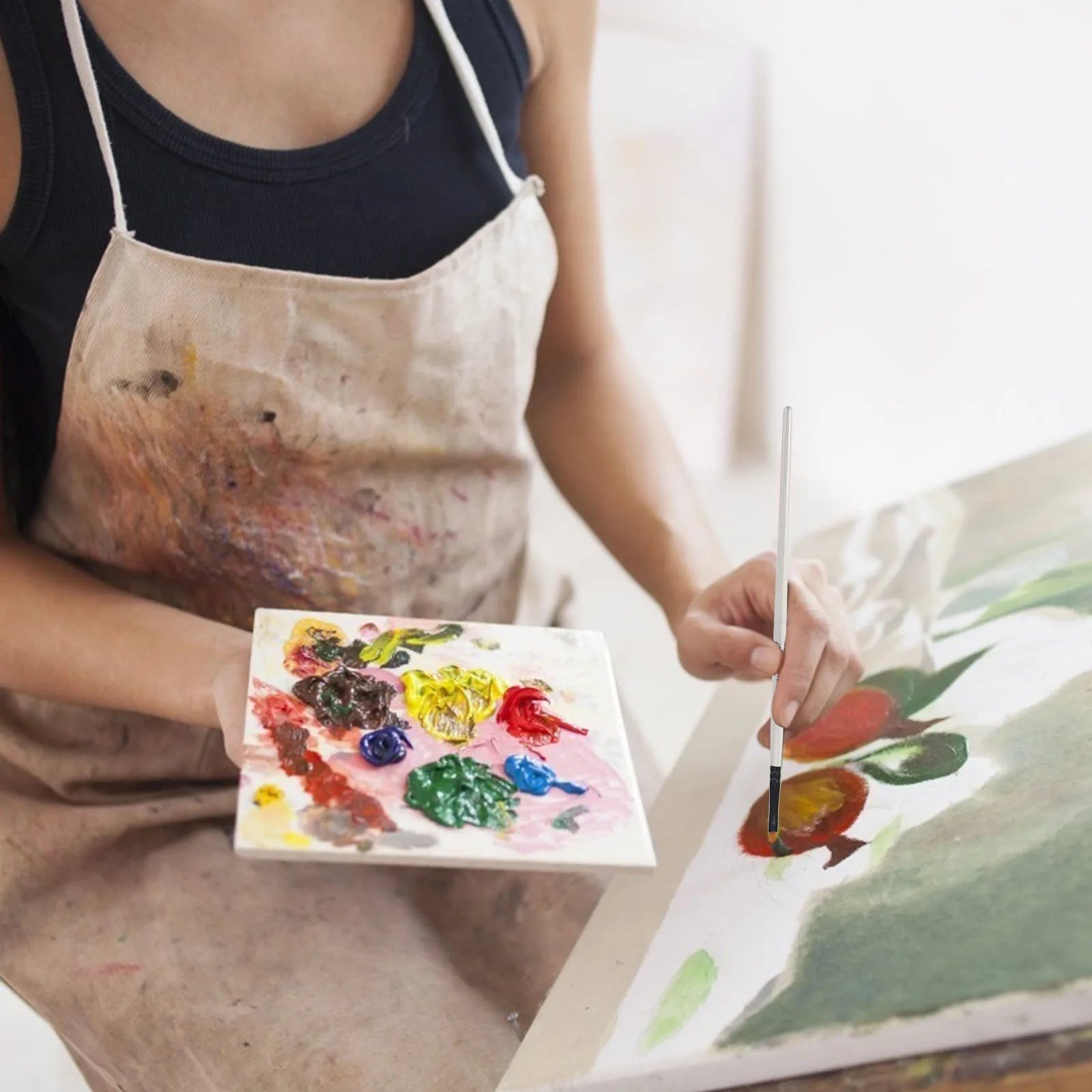 

12pcs Paint Brushes Watercolor Hair Useful Drawing Gouache Oil Painting Tools Wooden Safe Gentle Craftsmanship