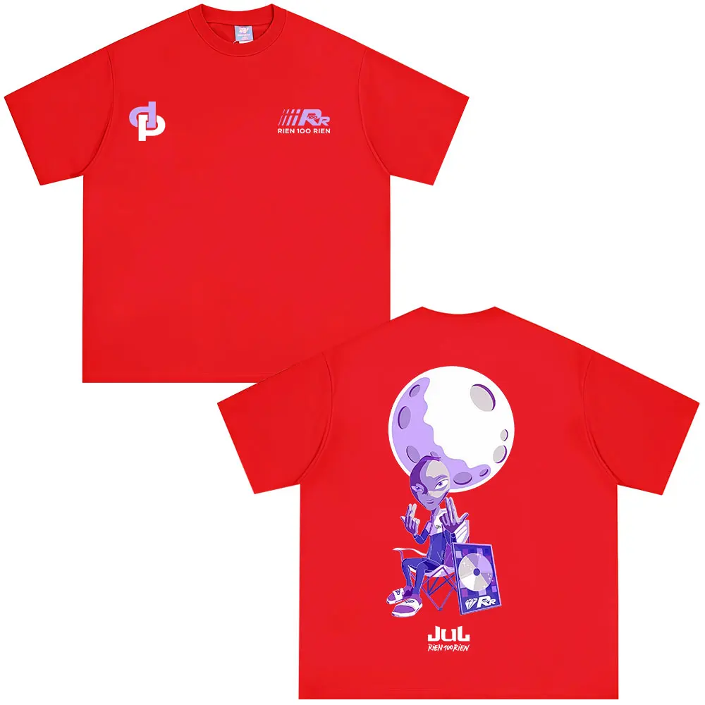 فرنسا مغني الراب يوليو رين 100 رين ألبوم ميرش تي شيرت الرجال النساء الملابس موضة الهيب هوب تي شيرت عادية القطن قصير الأكمام التي شيرت #4