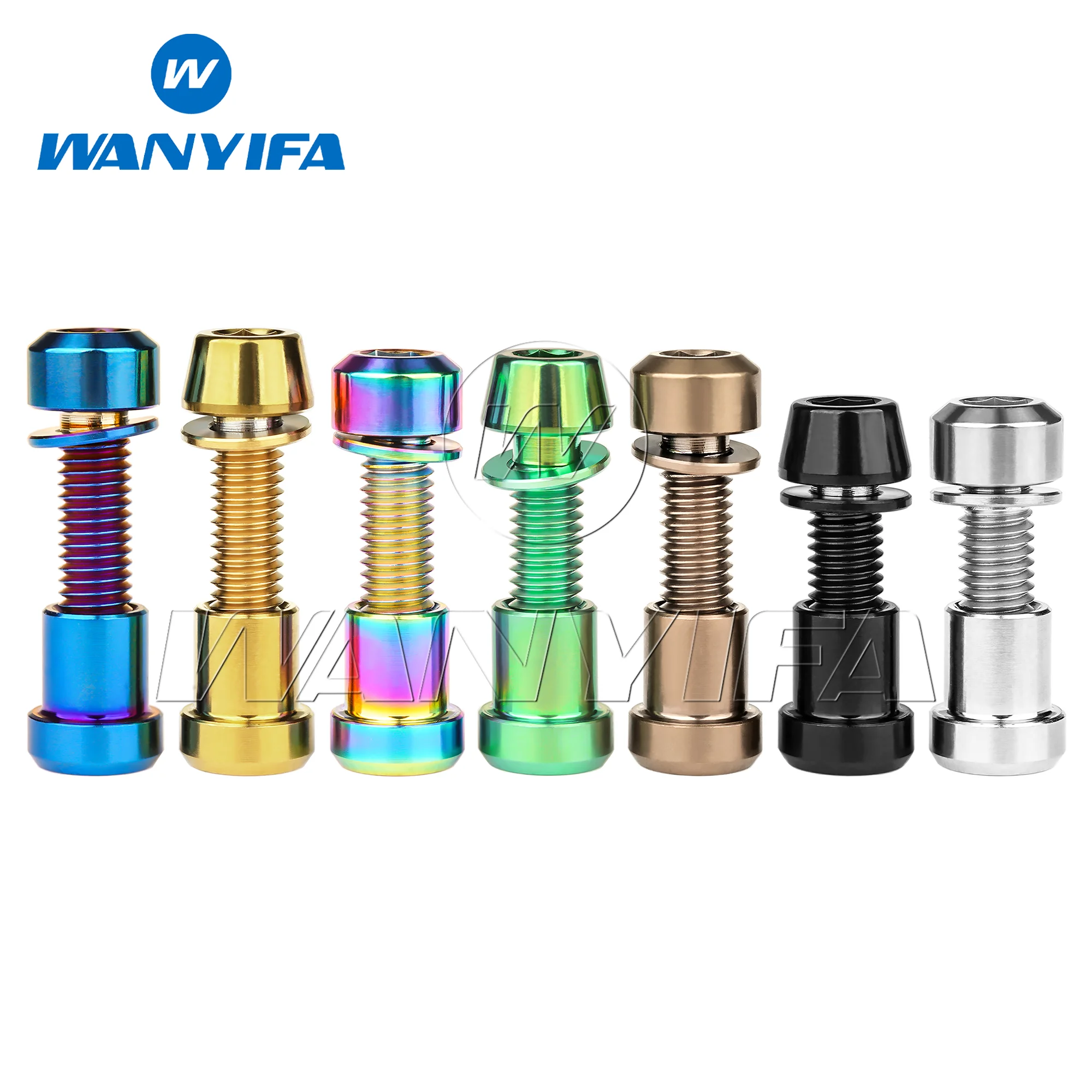 

Титановый болт Wanyifa M5x16/18/20 мм с шестигранной головкой и шайбой + гайки M5 Ti для штока, передний замок вилки из углеродного волокна