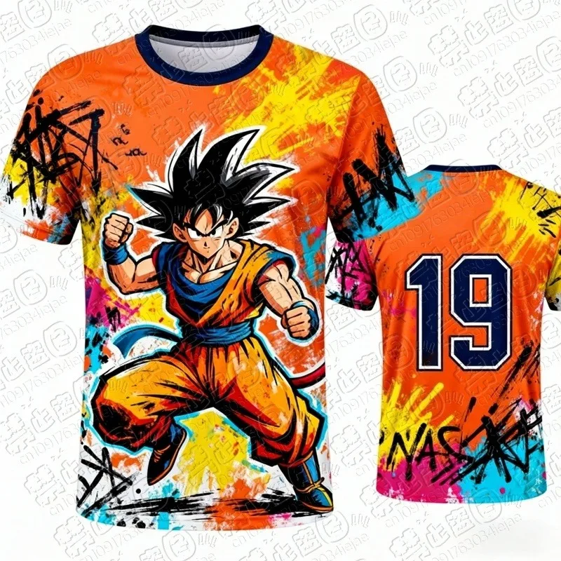 2026 Summer Dragon Ball Goku 3D Print T-Shirt, Quick Dry, Breathable, Plus Size, Men's Sports & Casual Short Sleeve Tee