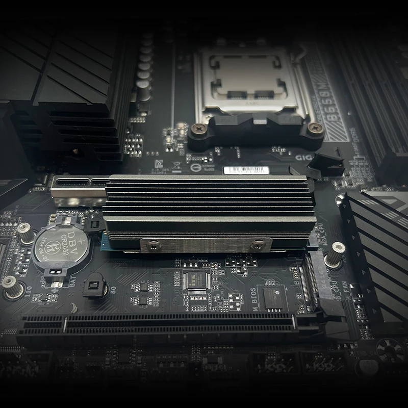 TEUCER M.2 NVMe 2280 SSD Heatsink Dual Copper Tube High Efficiency Radiator with Double-sided SSD Thermal Pad