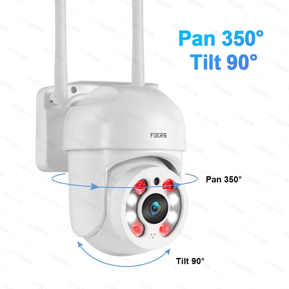 Imagem -02 - Fuers-câmera de Segurança sem Fio 360 ° hd Cctv ao ar Livre 500w 300w ip Wifi Impermeável Padrão Europeu Americano com Microfone