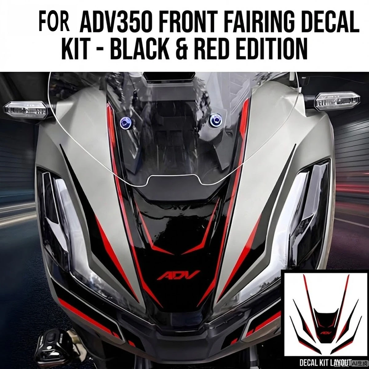 

For Honda ADV350 adv 350 Motorcycle Decoration Scooter Accessories Scooter Styling Front Body Sticker Decal