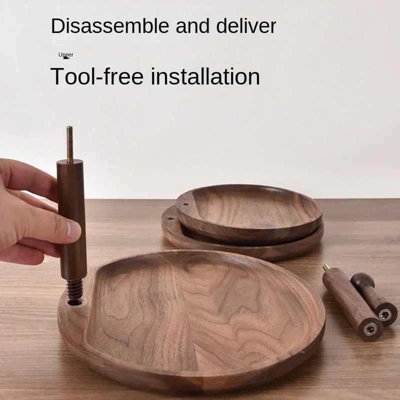 Multi-Layer Walnut Entrance Storage Rack Key Tray Organizer with Tool-Free Installation Versatile Decorative Shelf for Entryway