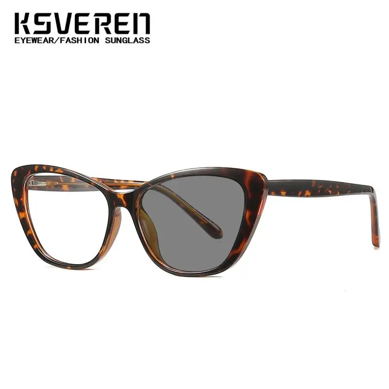 KSVEREN Cat Eye Photochromic Myopia Sunglasses For Women Fashion High Quality Nearsighted Glasses 0 -0.5 -1.75 -2.25 -4.75 -6.0