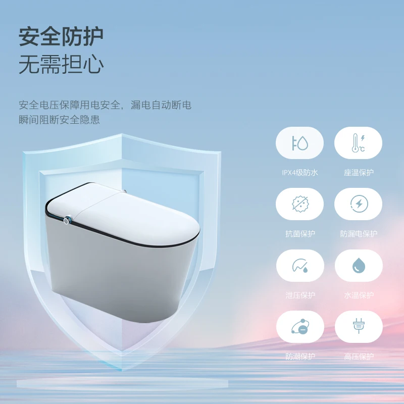 Smart toilet integrated instant multi-function automatic flushing with water tank