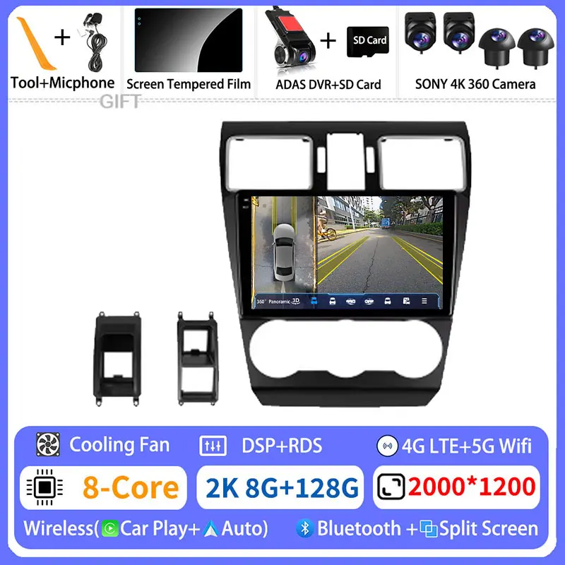Android 16 Autoradio voor Subaru Forester SJ 2016-2018 Levorg VM VM4 2014-2020 Stereo Draadloze CarPlay Auto GPS Scherm 360 Camera