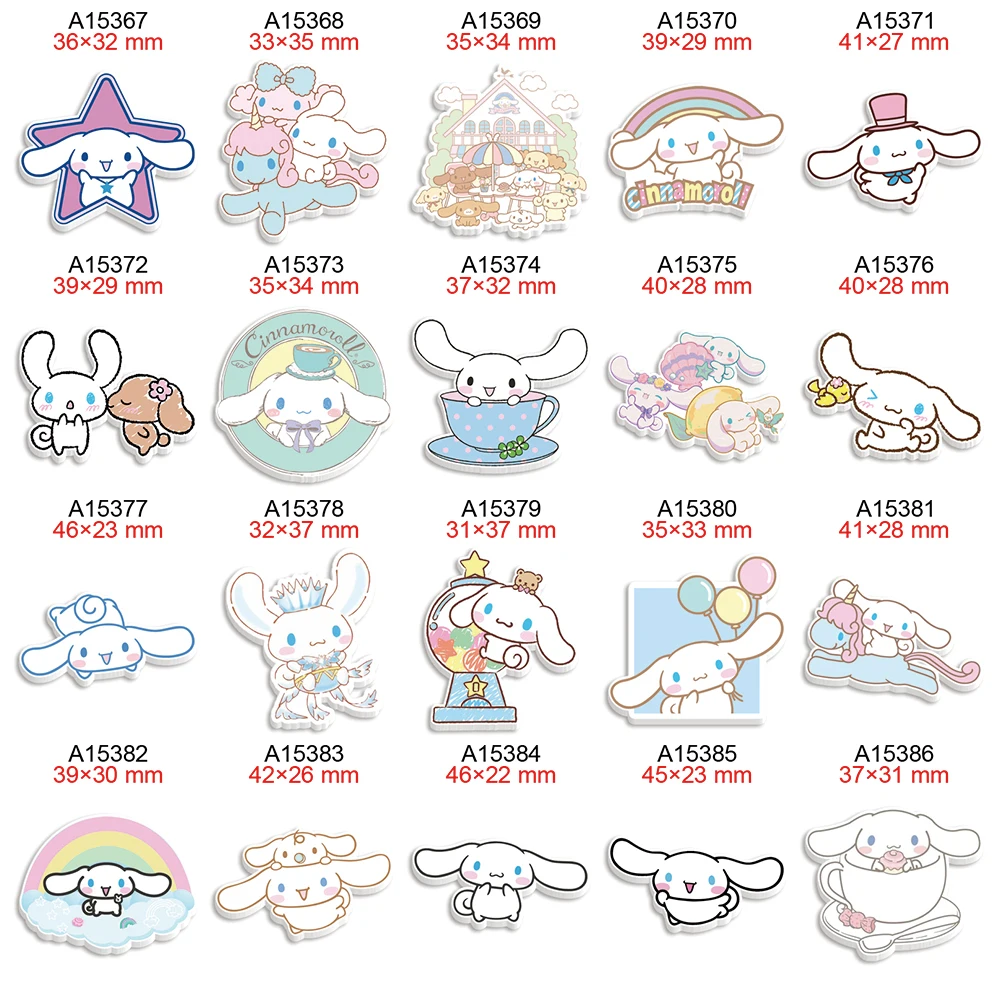 Cinnamoroll Cartoon Planar Resin Sanrio Japanese Character for Hairbow DIY Keychain  Crafts Handmade Accessories 30pcs