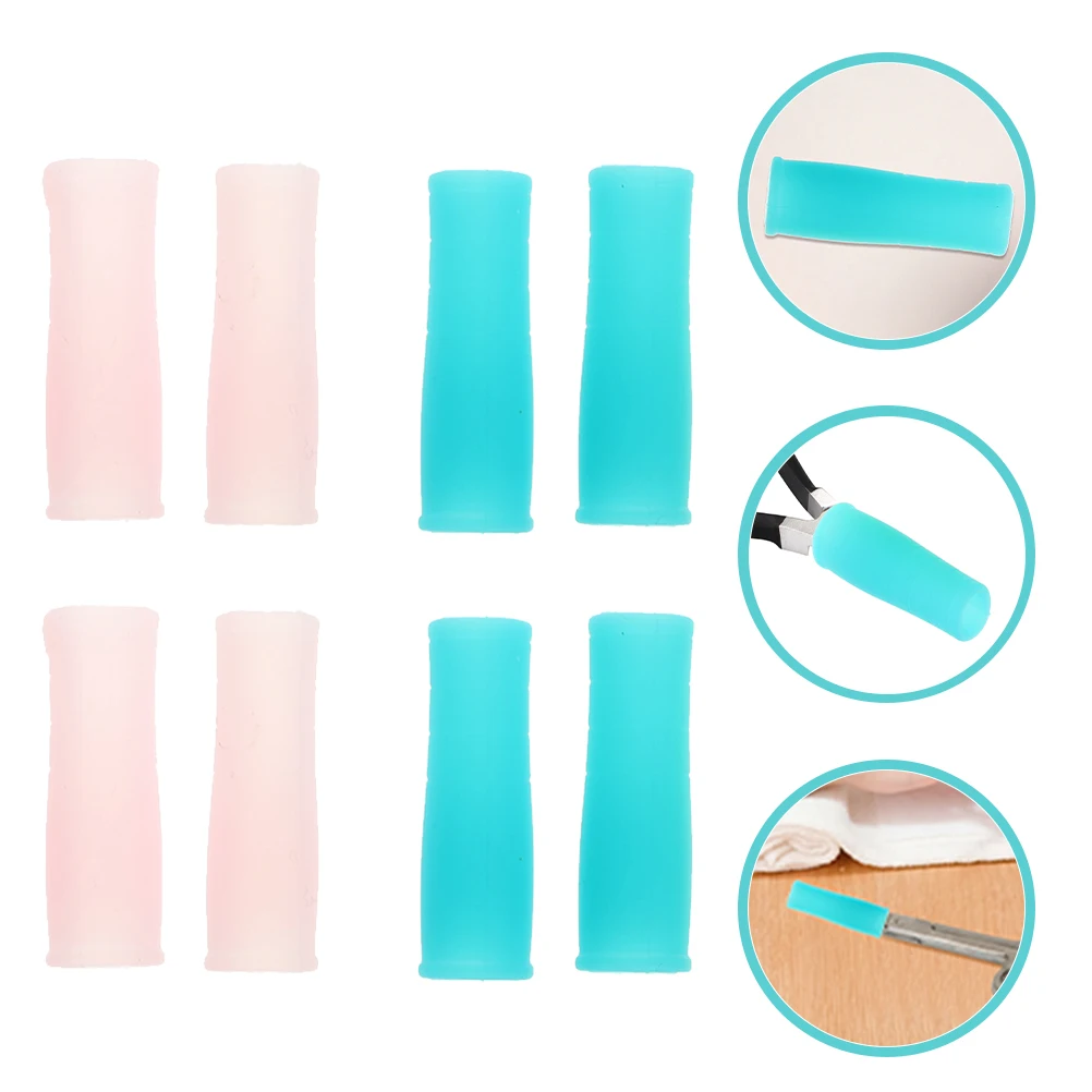

8pcs Silicone Protective Covers Manicure Tools Tweezer Nipper Scissor Case Dead Skin Pedicure Nail Salon Home Use