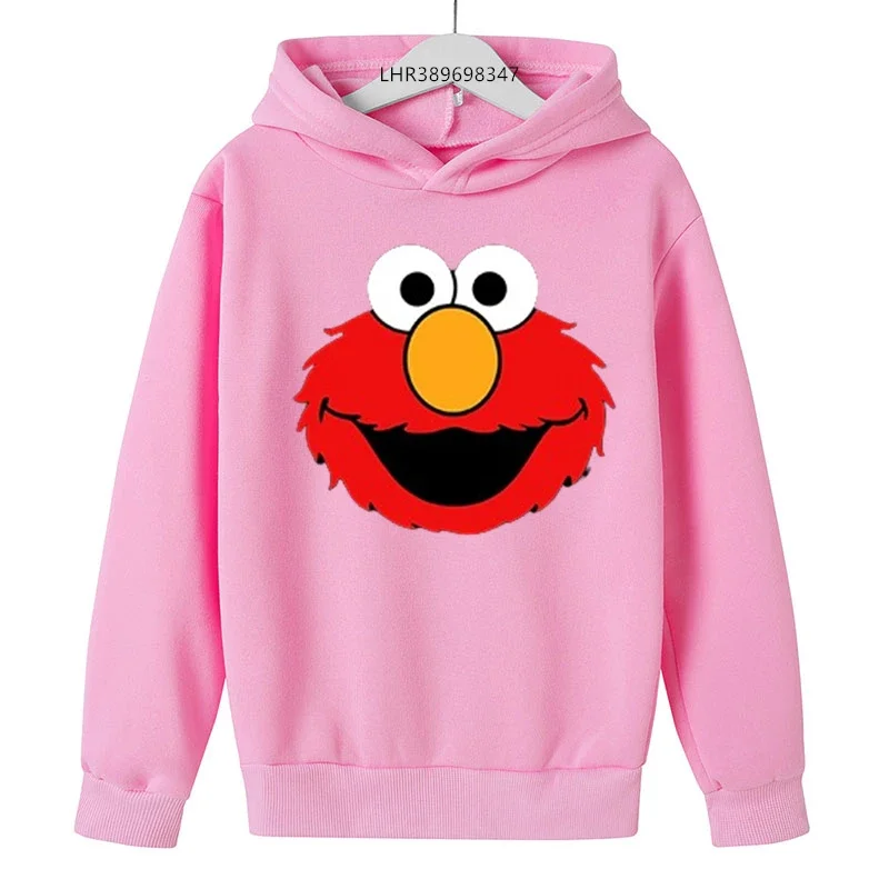 Children hoodie Tops Outwear ELMO Clothing Hoodies 3-12 Year Kids Hood leisure Sweatshirt Boys Girls Anime black