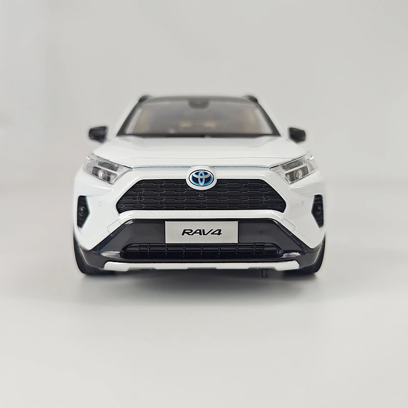 1: 18 simulation Toyota RAV4 2023 alloy car model, doors and engine hood, trunk can be opened with static ornaments