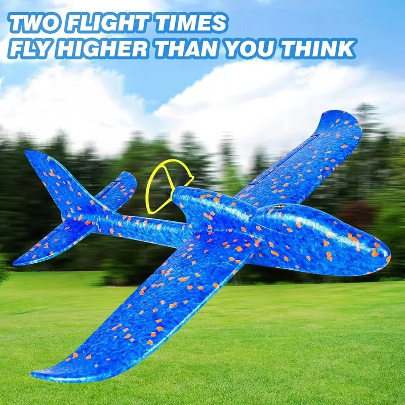 Electric Foam Glider Hand Launch Throwing Airplane with LED Light Automatic Flight Plane Model Outdoor Kids Toys Boys Gifts