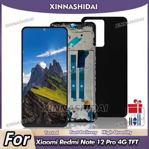 AAA+ LCD Display For Xiaomi Redmi Note 12 Pro 4G LCD Display Touch Screen Replacement With Frame and Battery Cover